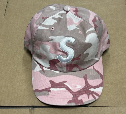 Cappello Berretto Supreme Pigment Coated Logo S 6 Pannelli Rosa Mimetico Ss25