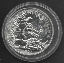 1 oz Silver, 2007 UK Britannia bullion coin