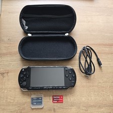 Sony PSP-2003 Slim & Lite Piano Black Console - With Games & Films Read Descript