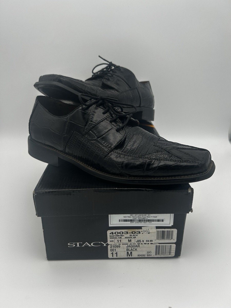 Stacy Adams Genuine Snakeskin & Leather Black Dress Shoes  display picture 3