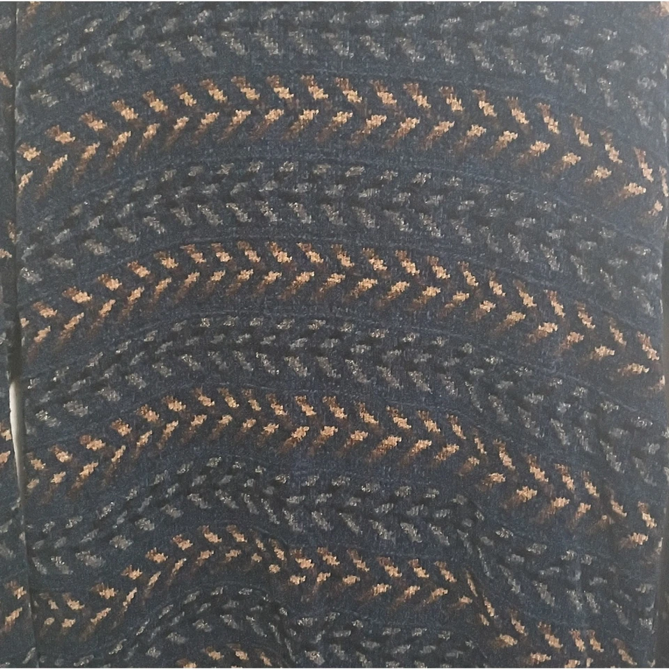 Geoffery Beene Navy and Brown Patterned Sweater Large Grandpa Cosby - Image 4 of 4