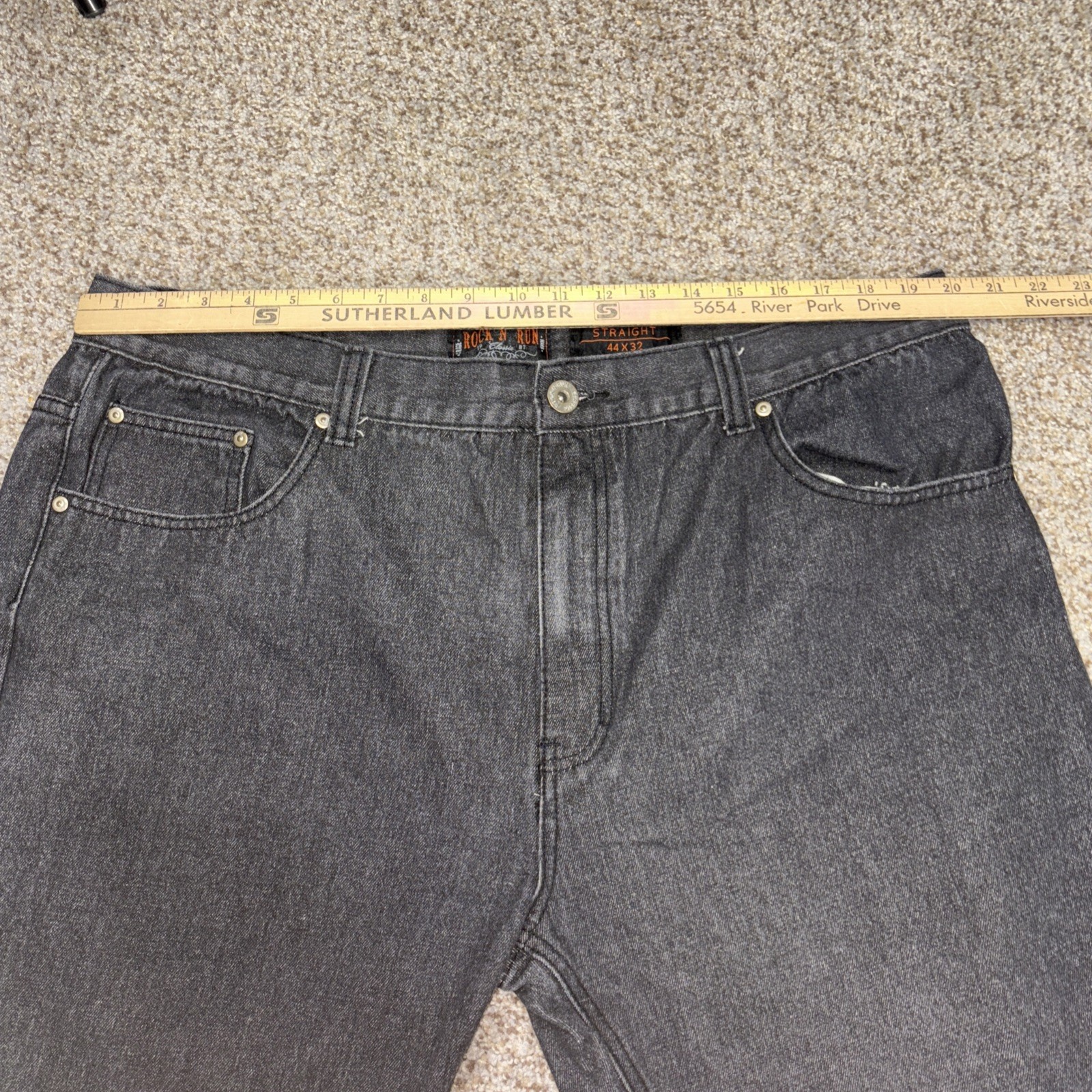 Rock N Run Classic Denim Black Wash Jeans Size 44x32 Fits 40 X 28 - View 6