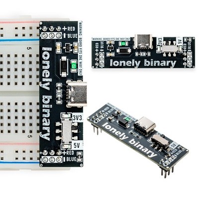 3-Pack Breadboard Power Supply Modules - 3.3V/5V Switchable USB-C, 500mA Prot...
