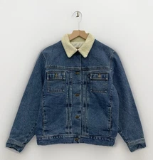 Lauren Ralph Lauren Vintage Sherpa Lined Denim Jean Jacket Women's Medium