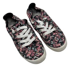 Roxy Bayshore Floral Sneakers Youth Girl's Size 5 Kids Casual School Pink Black