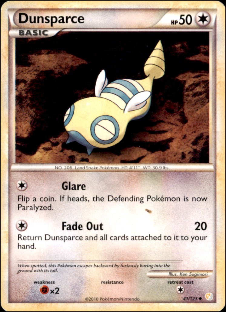 Pokemon - Dunsparce #41/123 - HeartGold SoulSilver Uncommon
