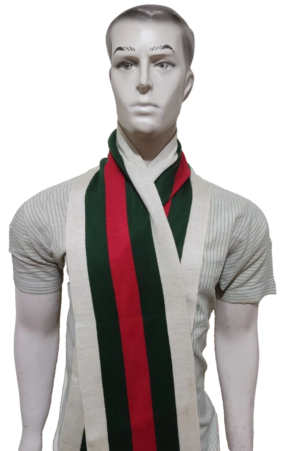 Gucci GG écharpe wrap silencieux authentique laine étole logo rayé GG monogramme Italie