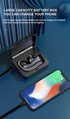 Bluetooth Earphone Single Wirelesss Headset For Samsung S10/S20 iPhone 12/13 PRO - Picture 10 of 14