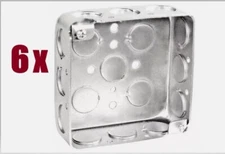 6-PK 4"x1.5" SQUARE ELECTRICAL BOX Galvanized Steel =RACO 190 52151-1/2 4S-1/2