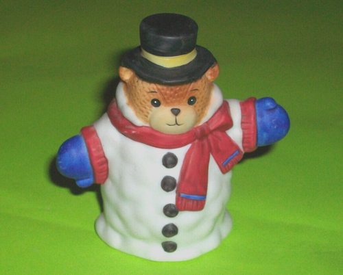 ⭐ VINTAGE ENESCO LUCY RIGG & ME BEAR SNOWMAN COSTUME WITH TOP HAT FIGURE 1988