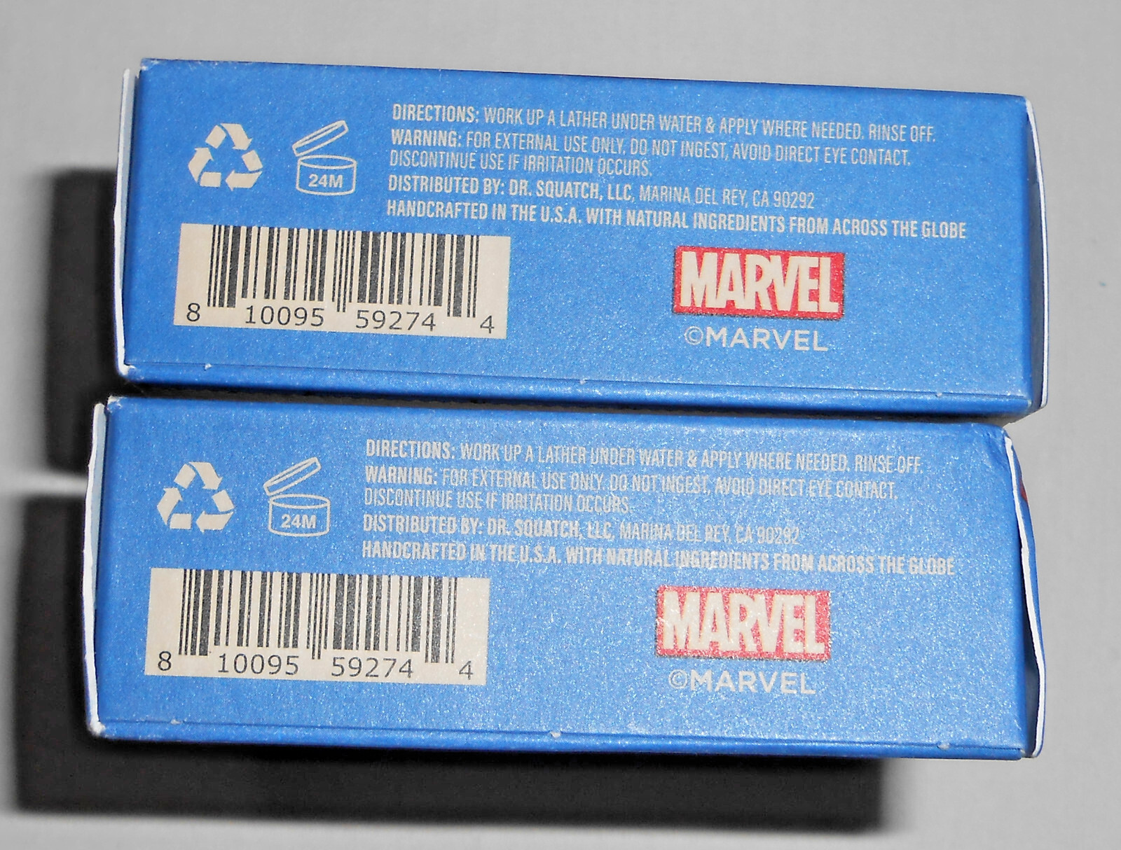 LOT OF 2: New Dr. Squatch Liberty Lather 5oz Bar Soap Light Grit Captain America