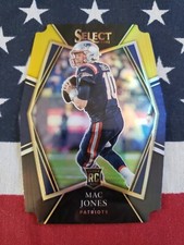 2021 Panini Select #151 Mac Jones Premier Level Black & Gold Prizm Diecut RC 