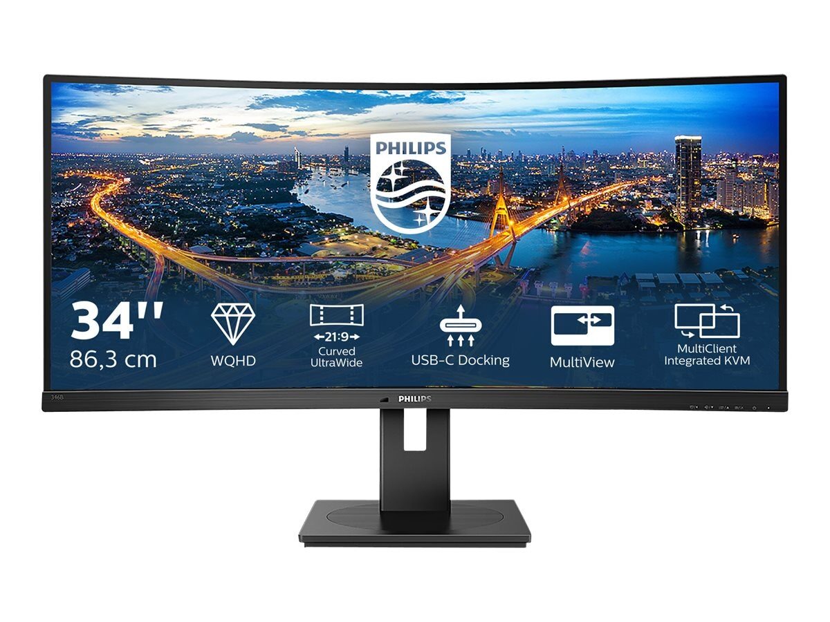 Офисный монитор Philips B-Line 346B1C 86,4 см (34 дюйма) WQHD VA 21:9 HDMI/DP/USB-C...