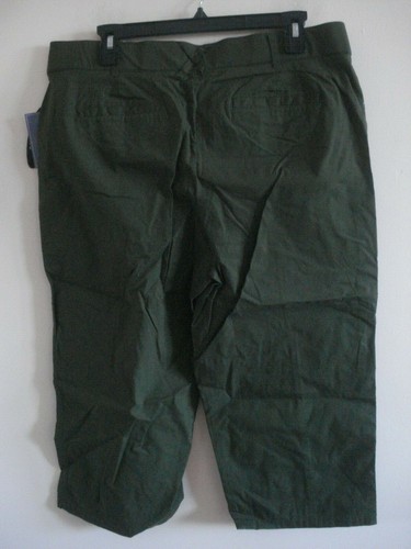 Ladies Cropped Pants Size 14 Olive Laura Scott Stretch Waistband - Picture 2 of 2