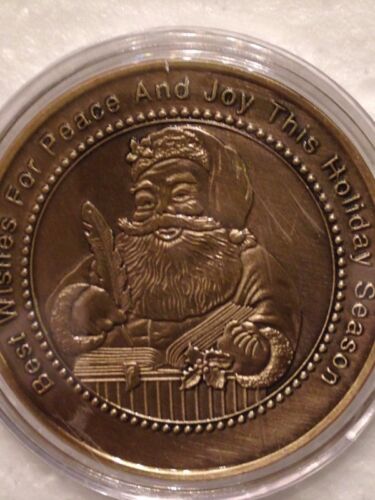 5-Weihnachtsmünze Weihnachtsmann Schneemann Frieden Happy Holidays Antik Bronze Schicht - Bild 3 von 3