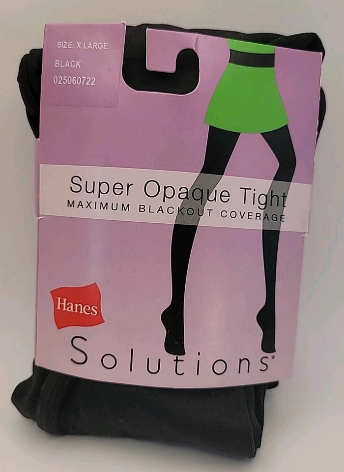 Leggings negros súper opacos Hanes Solutions talla XL cobertura máxima de apagón nuevos con etiquetas Foto 2 de 4