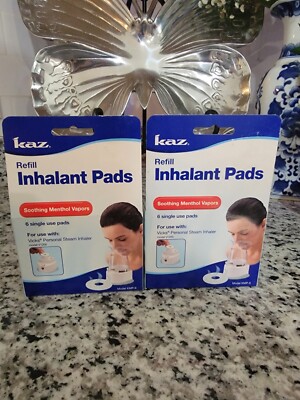 Kaz Inhalant 12 Pad Refills Vicks Soothing Menthol Vapors For V1200 Inhaler KMP6