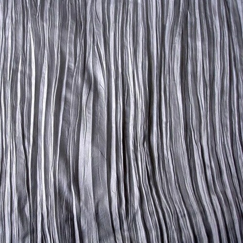 Silver Gray Crushed Faux Silk Fabric By The Yard, 35 inch Silver Crush Silk - Picture 2 of 2