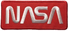 NASA US Space Center Astronaut Program Explorer Badge Logo Sew Iron on Patch Red