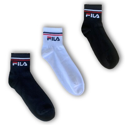 PACKUNG MIT 3 ODER 6 SOCKEN FILA 80% BAUMWOLLE VERSCHIEDENE ZAHLEN VERSCHIEDENE FARBEN BEQUEM STRAPAZIERFÄHIG