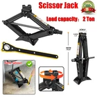 Emergency 2 Ton Scissor Jack Spanner For Car Van Auto Garage Tire Change Quick
