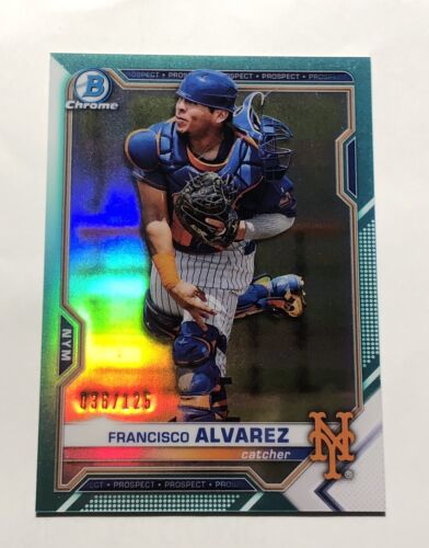 2021 Bowman Chrome Francisco Alvarez Aqua Refractor # /125 Mets