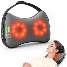 Snailax Shiatsu Back Massager for Pain Relief Deep Tissue,Cordless Neck Massager