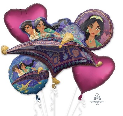 Disney Aladdin 5 Bouquet Mylar Foil Balloons Party Decorations
