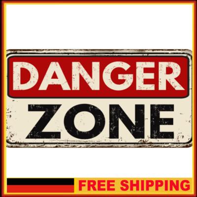 Vintage Metal Danger Zone Blechschild rechteckig Eisen Gemälde Wanddekoration 30