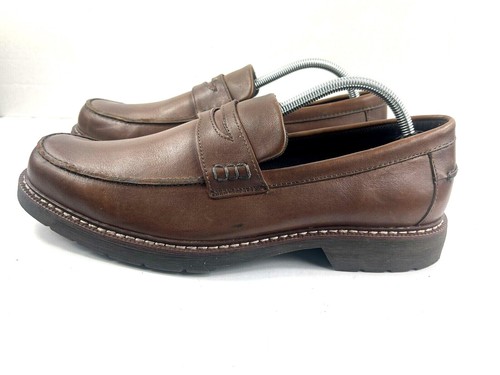 Mocassini Cabela's Penny uomo 10 D scarpe pelle marrone slip on casual pinch mocassino - Foto 6 di 11