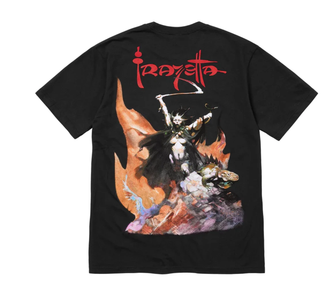 Grand t shirt femme Supreme Frank Frazetta avec faux   Noir   FW24