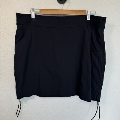 Columbia Skort Women XL Black Omni Shield Pull On Pockets Active Outdoor Travel