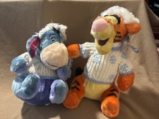 Disney Tigger  Eeyore Plush Snowflake Sweater Hat Winter Store Exclusive w Tags