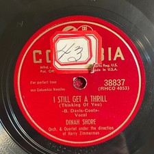 COLUMBIA 38837 Dinah Shore 78rpm I Still Get a Thrill/Play a Simple Melody