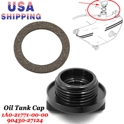 Aluminum Oil Tank Cap (Black) For Yamaha RD125 RD200 RD250 RD350 R5 DT1 CT1 RT1