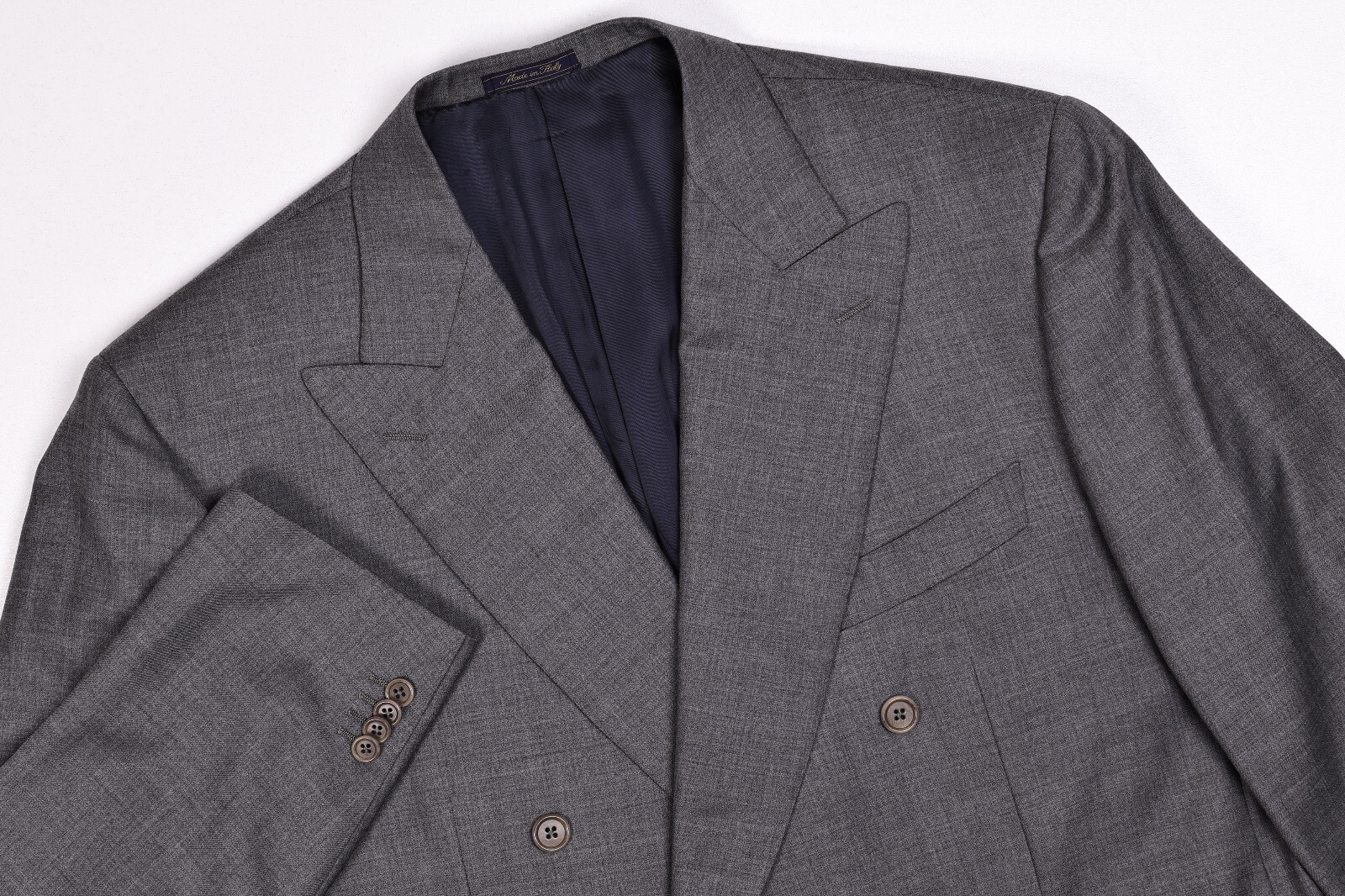 JAY KOS Solid Gray Wool Mens Blazer Double Breast… - image 1