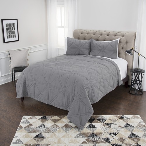 Gray King 100% Cotton 300 Thread Count Machine Washable Down Alternative Comf... - Picture 5 of 10