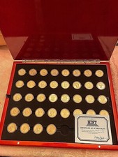 2007 - 2020 Presidential Dollars 36 Coin Set Dollar Uncirculated Gold Plated