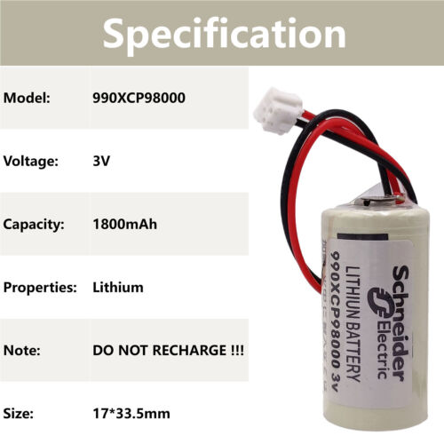 10Pcs 990XCP98000 3V 1800mAh Battery for Modicon 990XCP98000 PLC Battery - Picture 3 of 9