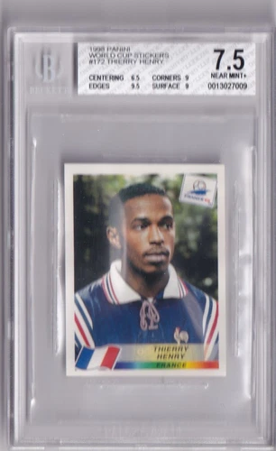 1998 Panini World Cup Stickers No. 172 Thierry Henry Rookie BGS 7.5