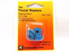 KIRKHILL LOT OF 12 1/4" L FLAT FAUCET WASHERS PIGNOSE BRAND, WC-112A
