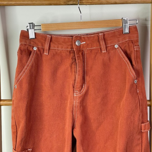 Dotti Jeans Womens 8 Orange Denim Straight Cargo Pockets High Rise Casual - Picture 4 of 12