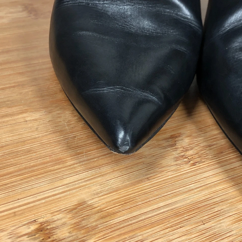 Botas M Gemi 37 para mujer 7 negras de cuero con cremallera clásicas al tobillo informales carrera Foto 4 de 4