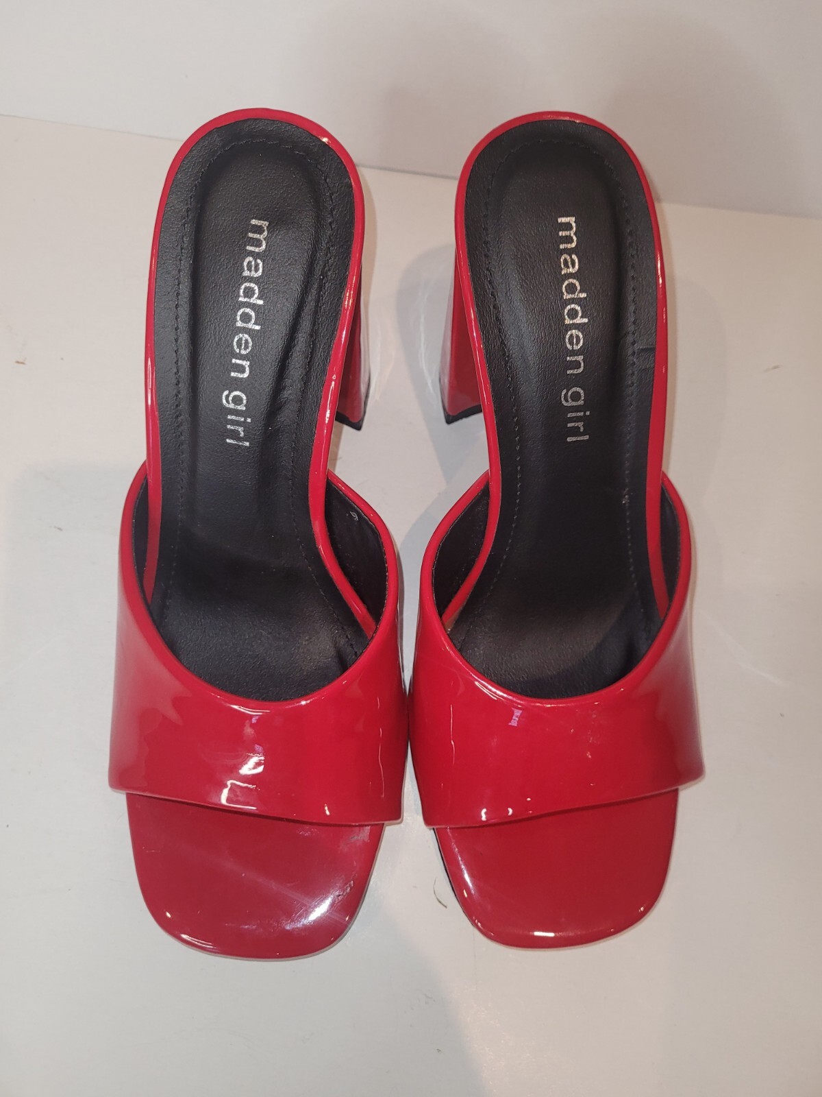 Madden Girl red patent leather chunky platform block … Gem