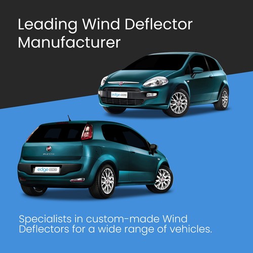 FIAT Grande Punto/EVO 2006-Up 3 Door Hatchback Wind Deflectors 2pc Tinted - Picture 2 of 10
