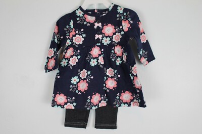 Lot of 2 Pcs Toddler Clothes: Bon Bebe Dress Floral Small 0-3 Months and Pants