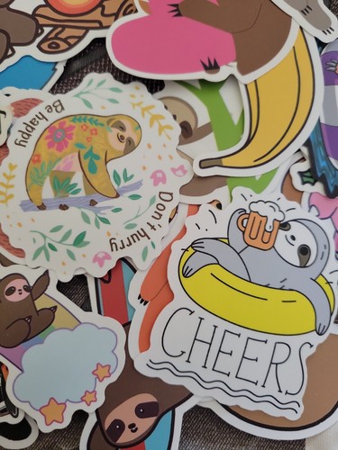 20 NIEDLICHE Faultier Aufkleber Tier Skateboard Vinyl Laptop Gepäck Aufkleber Aufkleber Stck. - Bild 3 von 9