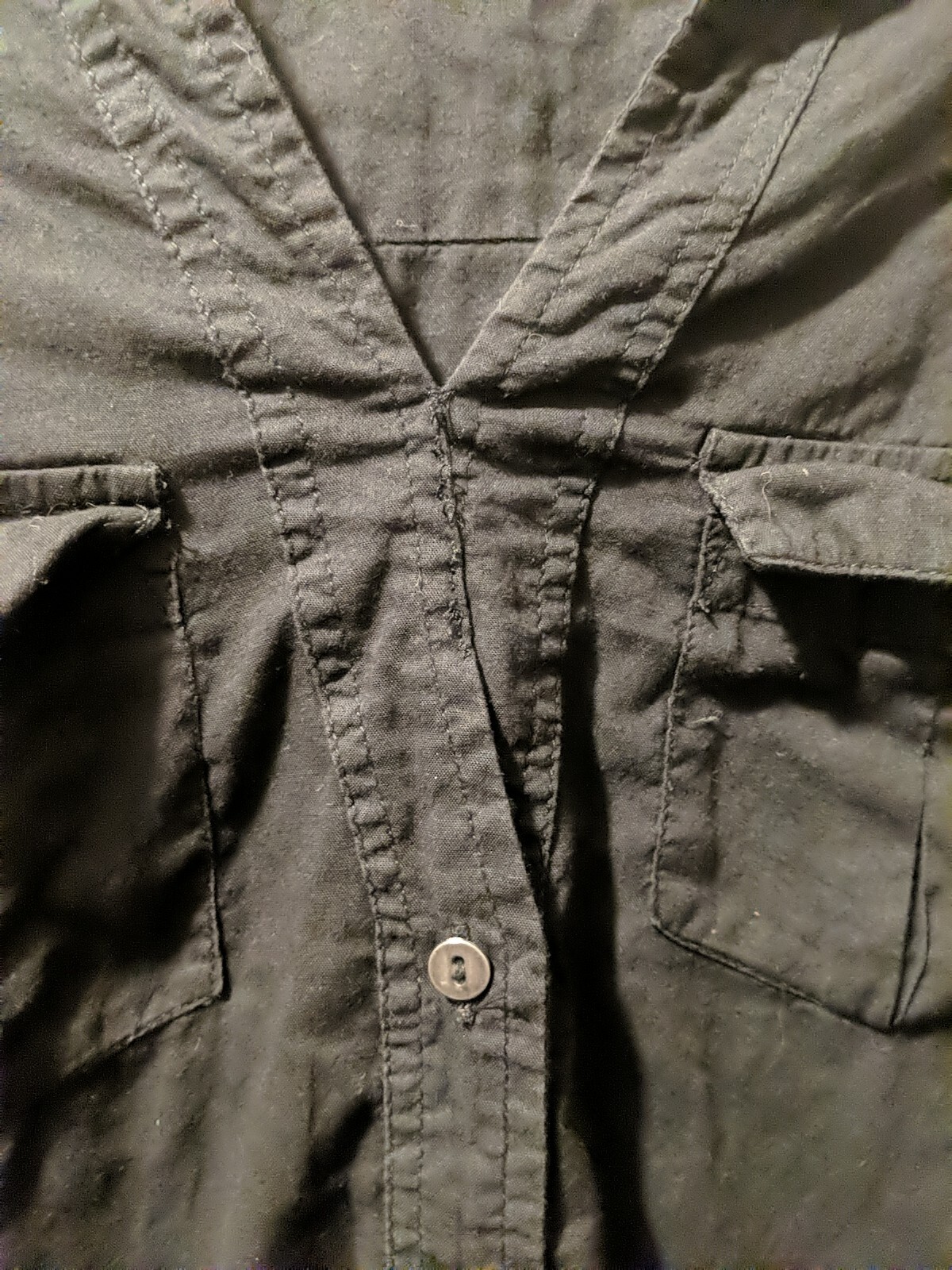 Mango Love Basic Women's Button down Safari shirt… - image 4