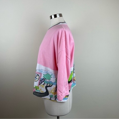 Vintage Camp Beverly Hills Pink Hollywood Car Blouse Tee Shirt Top Women - Picture 5 of 6