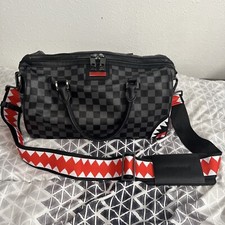 Sprayground Duffle Bag Gray Black Red Shark C...